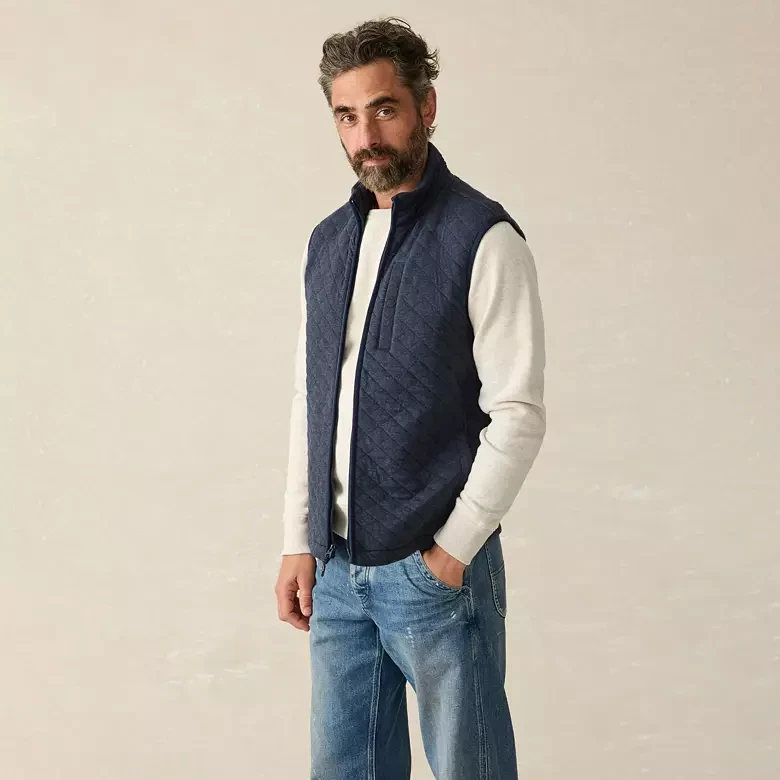 Faherty Men's Epic Quilted Fleece Vest