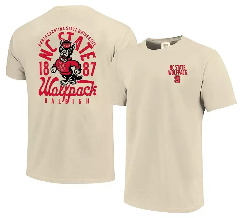 Image One Men's NC State Wolfpack Ivory Mascot Overlay T-Shirt