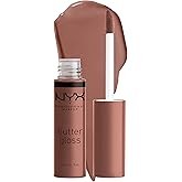 NYX PROFESSIONAL MAKEUP Butter Gloss Brown Sugar, Non-Sticky Lip Gloss - Spiked Toffee (Brown Mauve)
