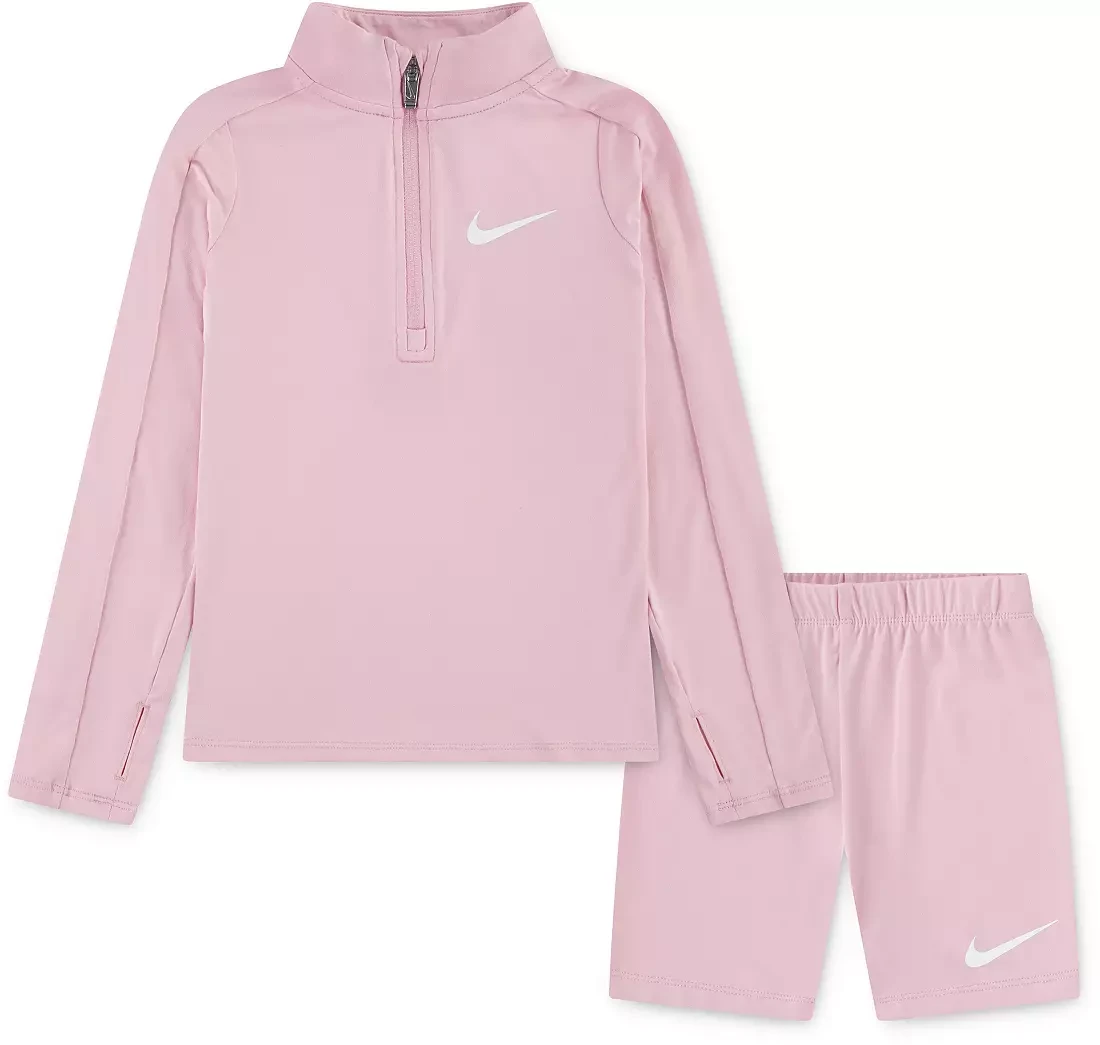 Nike Little Girls' One 1/4-Zip Jacket and Shorts Set