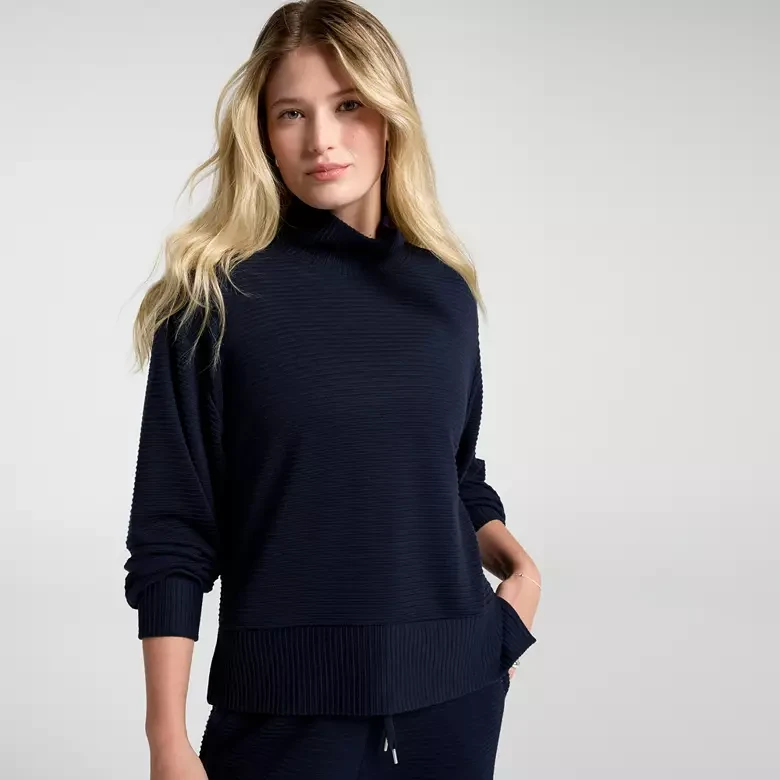 CALIA Women's Elevate Rib Mock Neck Shirt