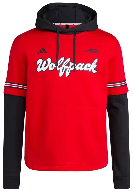 adidas Men's NC State Wolfpack Medium Red Hooded Jersey