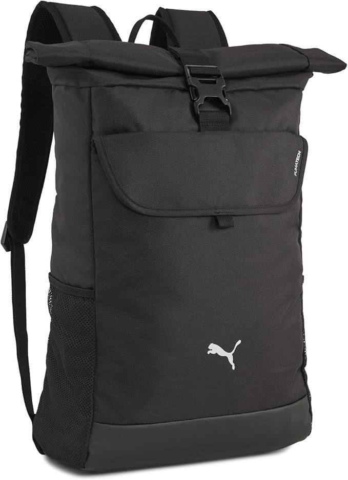 PUMA 091740 PUMATECH Roll-Top Backpack, Autumn/Winter 25, Black, One Size