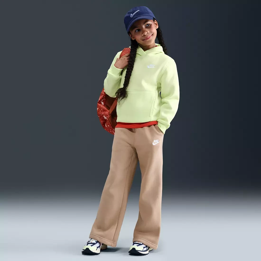 Nike Girls' Sportswear Club Fleece Wide-Leg Pants