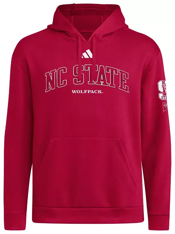 adidas Men's NC State Wolfpack Medium Red Seasonal Vault Faded Dreams Fleece Pullover Hoodie