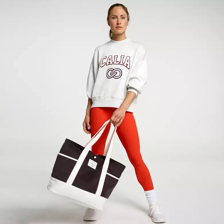 CALIA Women's Pique Scuba Logo Crewneck