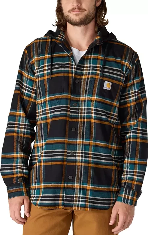 Carhartt Men's Hooded Flannel Shirt Jacket