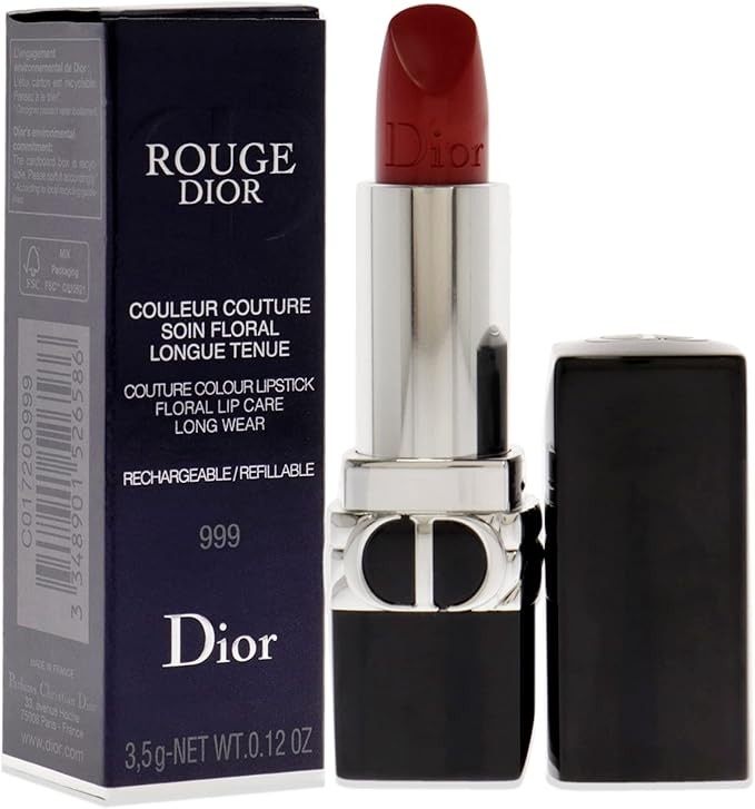 Dior Christian Rouge Couture Lipstick - 999 Satin Lipstick (Refillable) Women 0.12 oz